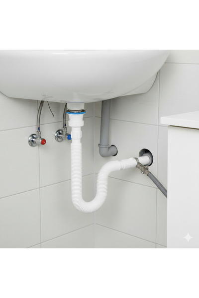 Sfk Çamaşır Makinesi & Bulaşık Makinesi Çıkışlı Körüklü Lavabo Altı Sifonu | ...