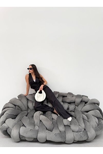 goopall Tuscany Linen Double Breasted Collar Single Button Vest Pants Set