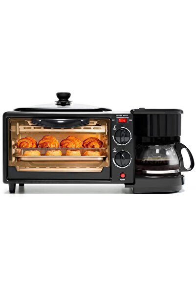 genernic Sliver Crest Breakfast Station Microwave 3 in 1 Breakfast Station Oven Coffee Maker