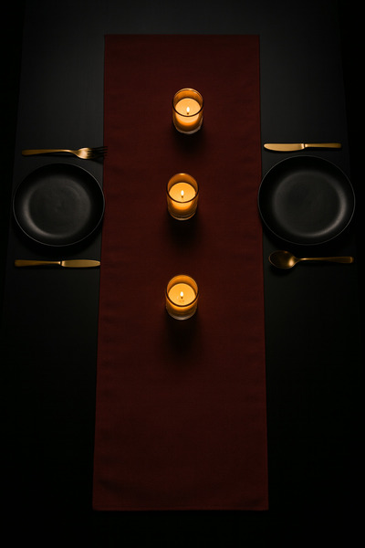 YUNUSOĞLU HOME Burgundy Stylish Table Runner 50X150 cm – Modern and Elegant Tablecloth Runner