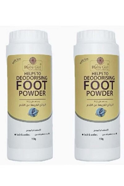 Ruby Girl بودرة مزيلة للروائح للقدمين، 100 غرام، عبوة من قطعتين