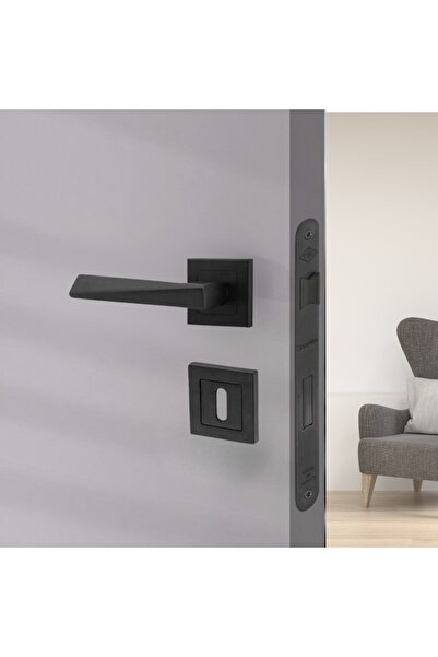 KOÇSAN Mâner de ușă cu rozetă pătrată Prism Negru - ODA