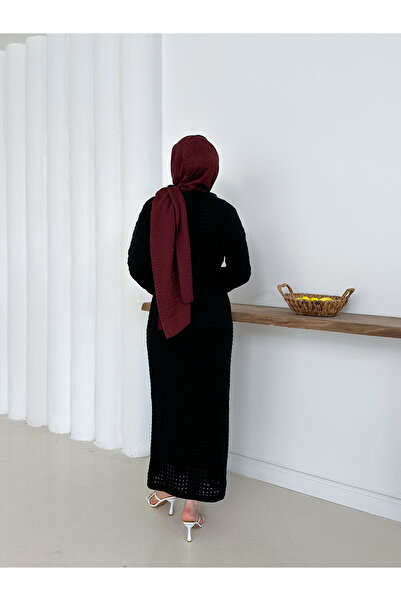 sorisso Knitwear Dress (with Lining) Detailed with Hole Pattern