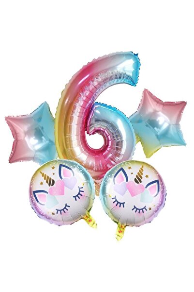 Baloane Vesele Set Aniversar Baloane Unicorn 6 ANI SET246-6