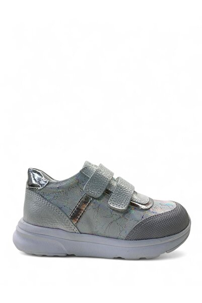 Tuğba Ortopedi 609 Orthopedic 100% Genuine Leather Lightweight Girls' Preschool Silver Sneaker