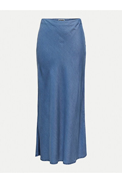 ONLY Γυναικεία μάξι φούστα μπλε ΜΟΝΟ-15338281 ΜΕΣΑΙΟ ΜΠΛΕ ΤΖΙΝ