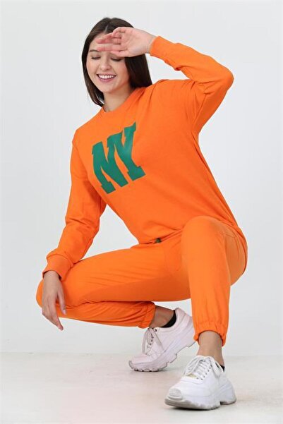 Dipmoda Women's Crew Neck Printed Two Thread Tracksuit Set Dplptr18