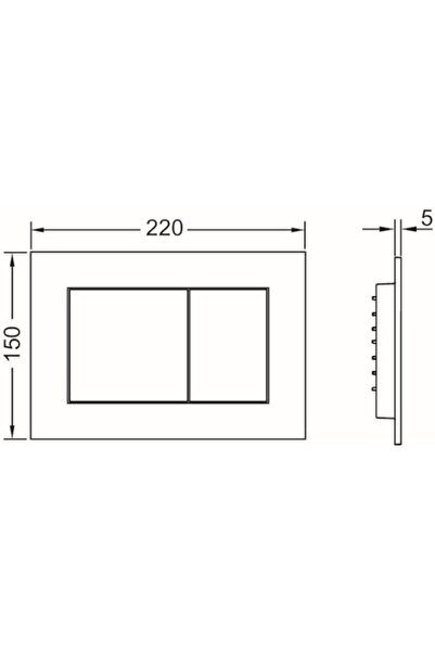 TECE Clapeta de actionare WC 9240407, Dual-Flush, negru mat