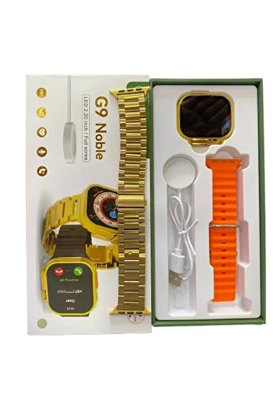 LOCK G9 Noble Smart Watch - 2.20" Full Screen, Gold Edition with Extra Band