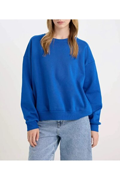 shi dumanlar giyim Oversize Bay/ Baskısız Bisiklet Yaka Sweatshirt