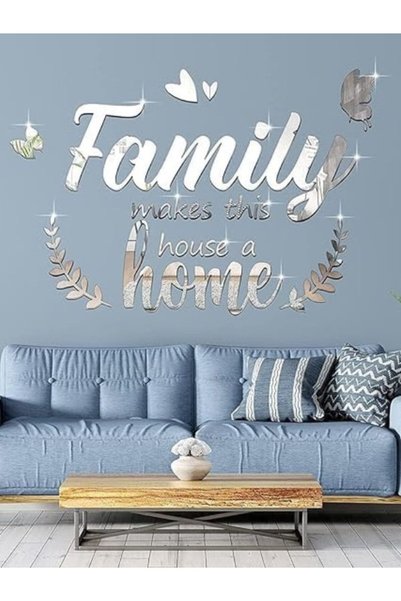 Emaazz LLC 3D Acrylic Mirror Wall Decal – Family Quote & Butterfly Design | M...