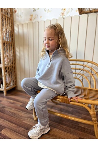 Sipsirin 100% Cotton 3 Thread Zippered Half-Fisherman Sweatshirt & Jogger Sweatpants Oversized Fit