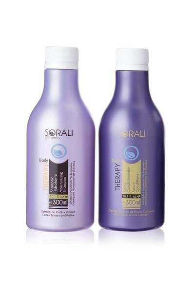 SORALI شامبو وبلسم يومي للعناية بالشعر المعالج بالبروتين والكرياتين 2*300مل