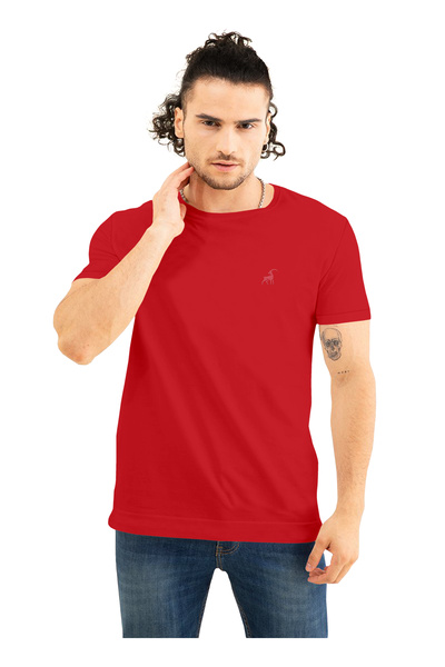 LAUREN SMITH Men’s Premium Textured Cotton Lycra Round Neck T-Shirt with High Definition Logo - Luxury Casual Tee