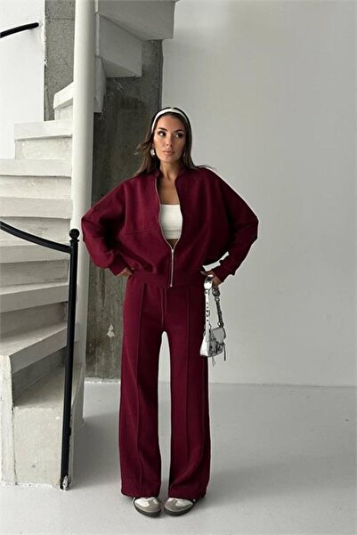 Dipmoda Trening pentru femei cu fermoar cu 3 fire, set dublu DPG105