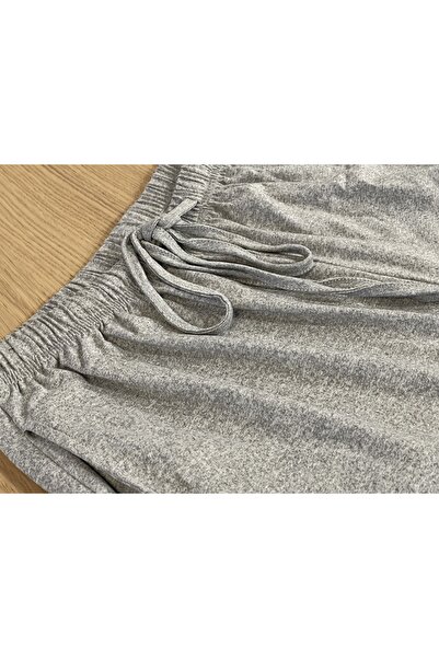 SOLOBUY Pyjamas Set Jersy Women's Long-Sleeved, Elastic Waist, Colar Round, Pants, Color Light Gray