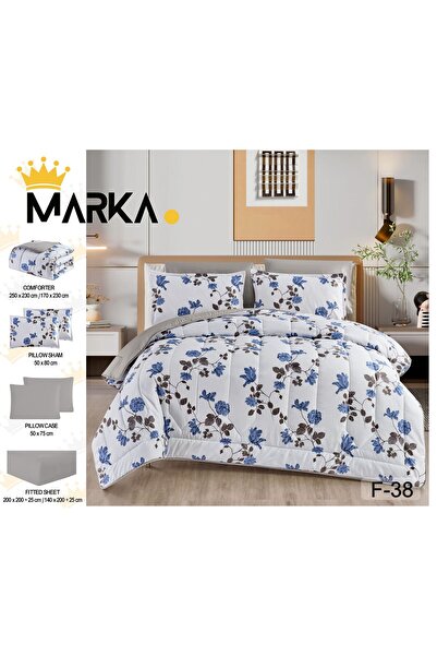 Moon High-quality 6-piece printed double quilt set - multi-colored