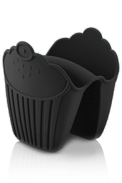 YAZICI 2Pcs Silicone Oven Gloves Non-Slip Microwave Oven Pot Tray Gripper Set Black