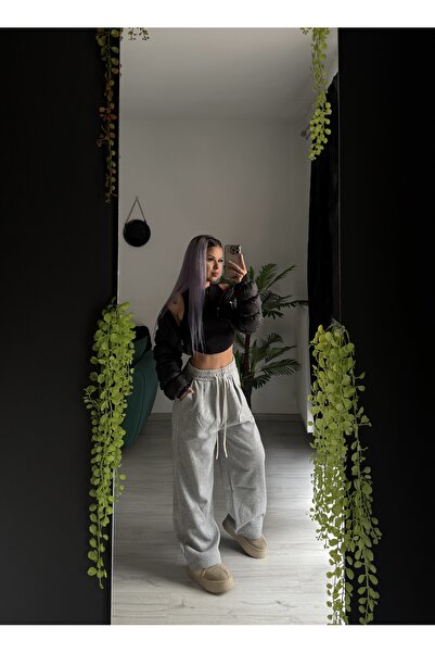 by SLA boutique Pantaloni wide leg cu snur si buzunare