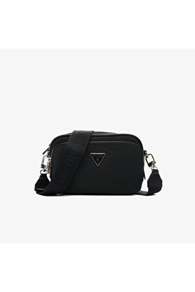 Guess Eco Gemma Tote Crossbody Camera Kadın Siyah Çapraz Çanta