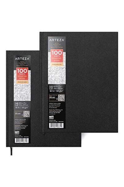 ARTEZA دفتر رسم، غلاف مقوى، 8.5 × 11 بوصة، (80 رطل/130 جرام)، 100 ورقة، عبوة ...