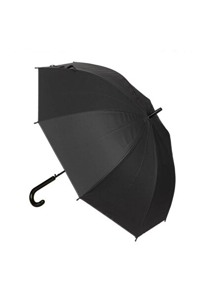 OEM Black Automatic Umbrella 82cm Curved Handle Durable Mechanism Quality Essential Rain Accessory