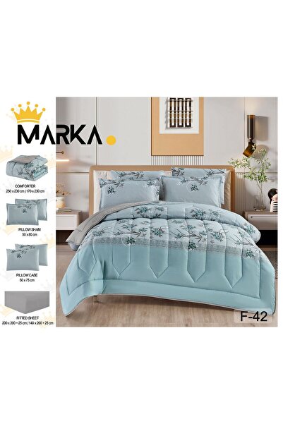 Moon High-quality 6-piece printed double quilt set - multi-colored