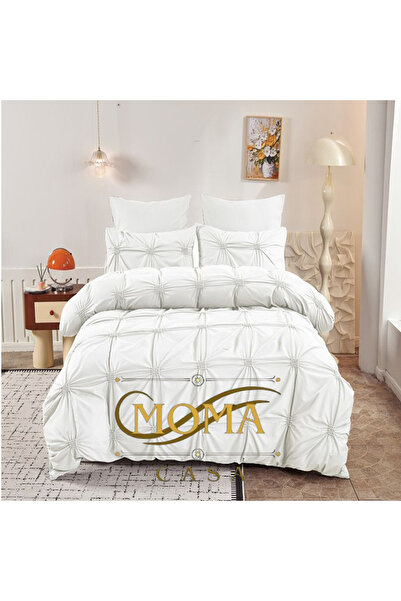 moma casa Embroidered pleat bed linen, 6 pieces, 2 persons, 230x250cm