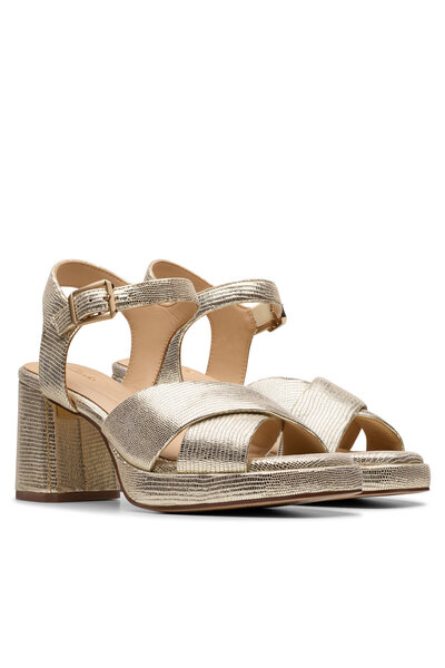 CLARKS Γυναικεία Σανδάλια χρυσά CLARKS-26181303 CHAMPAGNE INT