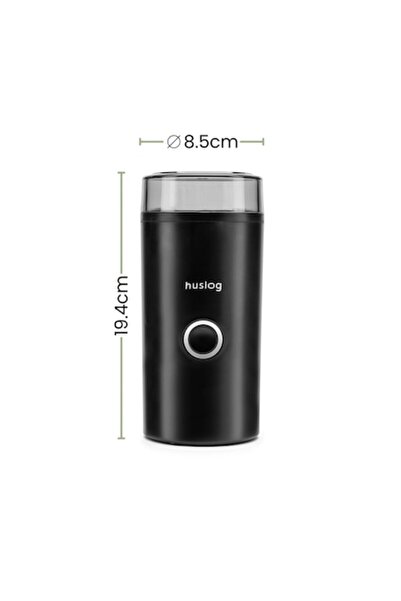 Huslog Electric Coffee Grinder, 180W, 70g, Stainless Steel Blades, Black