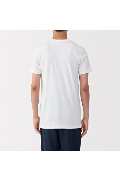 Muji Side Seamless Cotton V Neck Short Sleeve T-Shirt
