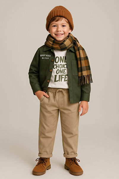 tinytrends Boy's 100% Cotton Snow Gabarin Set 3-Piece