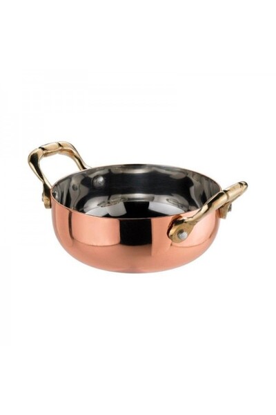 LEONE Stainless steel bowl with copper finishes for signature serving dish, 10x4.25 cm