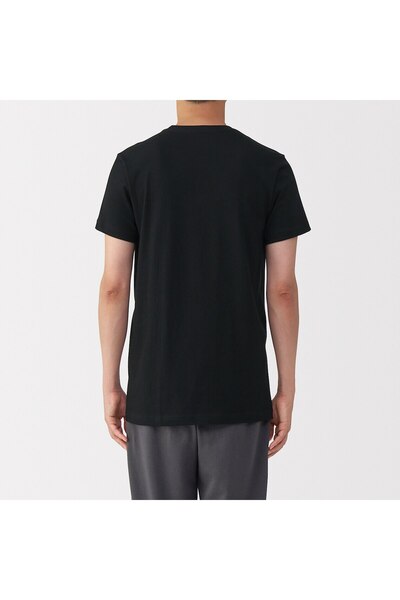 Muji Side Seamless Cotton Crew Neck Short Sleeve T-Shirt