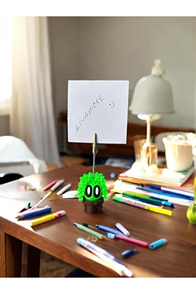 Perazayn Cute Cactus Themed Desktop Gift Desktop Organizer Photo and Note Holder