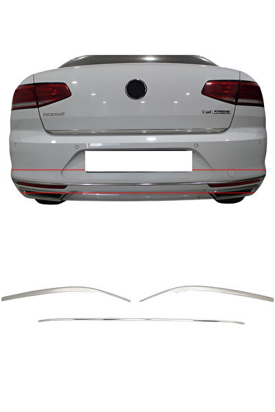 ACK Dizayn VOLKSWAGEN PASSAT B8/B8,5 2015+ ARKA TAMPON ÇITASI 3PCS A+ PASLANM...