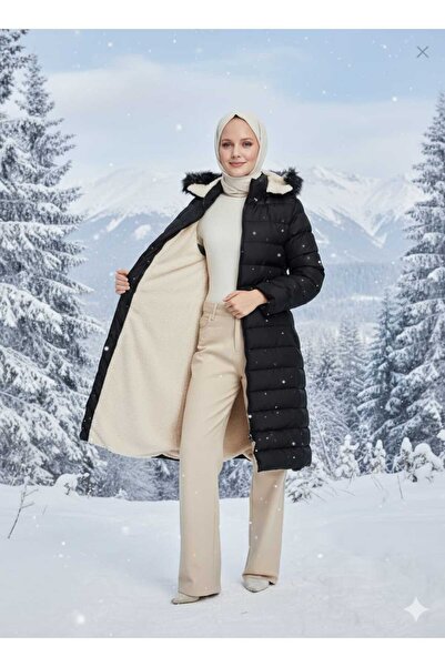 KMKkombin KADIN GENÇ SPOR BÜYÜK BEDEN İÇİ TAMEMEN KÜRKLÜ ŞİŞME MONT
