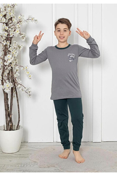 embody Boys' pyjamas, cotton, long sleeves and trousers, grey 15