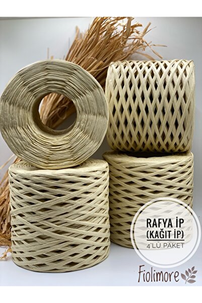 Fiolimore Pachet de 4 rafie (800 GRAM) Sfoară de hârtie Sfoară pentru pungi S...