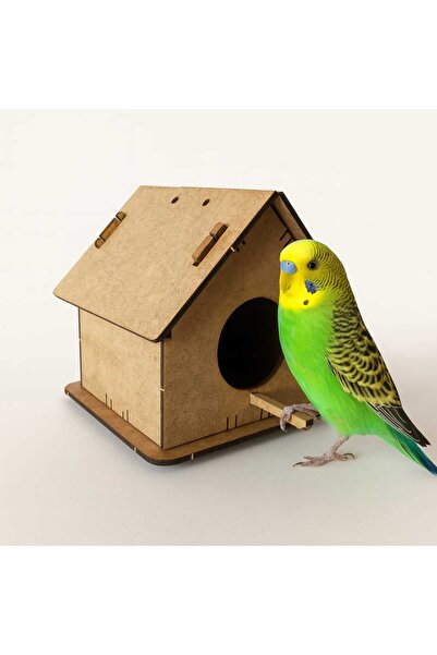 Vegüba Ahşap Boyanabilir Kuş Evi 12 cm*12cm*12 cm