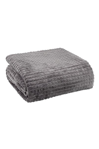 DavidaHome Lightweight, soft and warm fleece blanket, 140x200 cm, gray