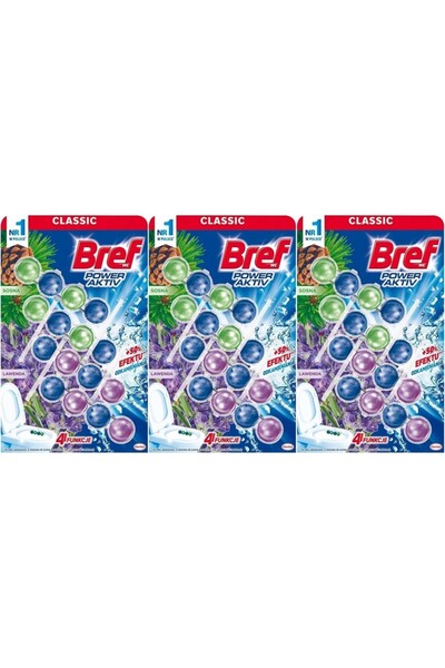 Bref Power Aktiv Klozet Bloğu Çam ve Lavanta Kokulu (12 Li Set) (3pk*4) 3 Paket