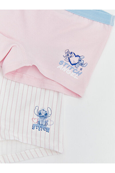 LC Waikiki Peak Yeni Sezon Stitch ve Angel Baskılı Kız Çocuk Boxer 3'lü