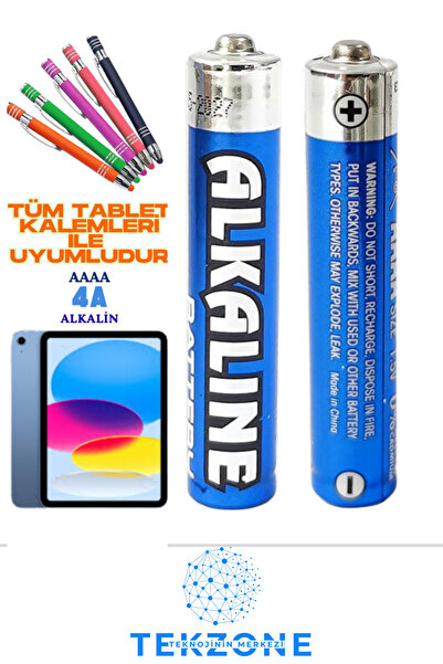 TEKZONE AAAA 1.5 volt LR61 Alkalin 2'li 4A Tablet Kalemi Pili Lenovo Huawei Asus Dell Surface Pro
