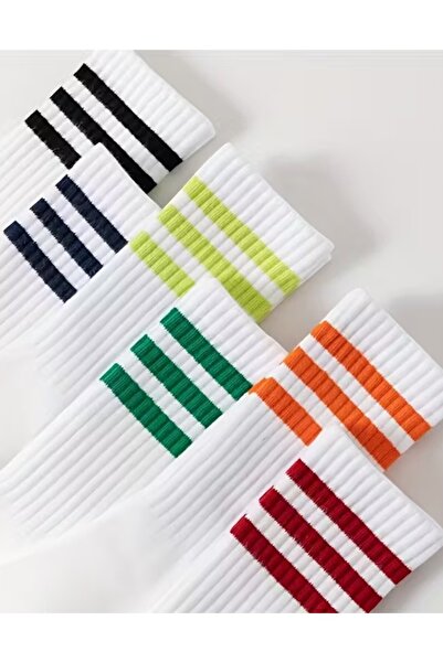 Hitit Socks Unisex 6 perechi Linie colorată Detaliată Calitate premium Potrivit pentru toate anotimpurile Casual șosetă cu dungi