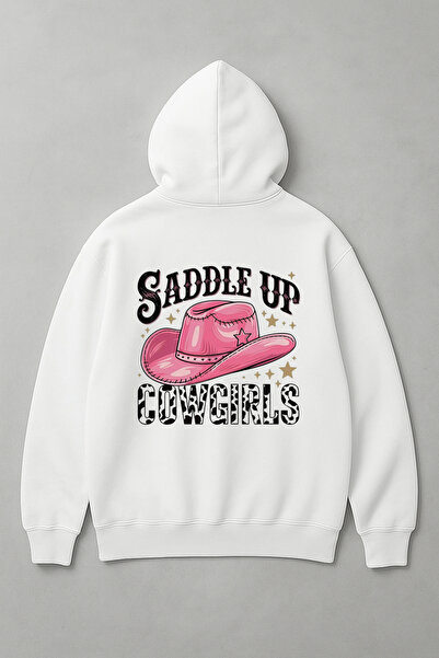 LORVEX Saddle Up Print pe spate Pulover supradimensionat pentru femei tricou