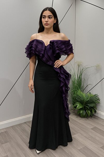 Generic Elegant and luxurious dress combining black and purple