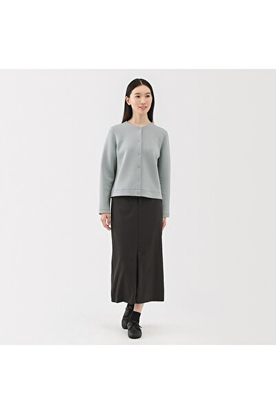 Muji Double Knitted Crew Neck Sweat Cardigan