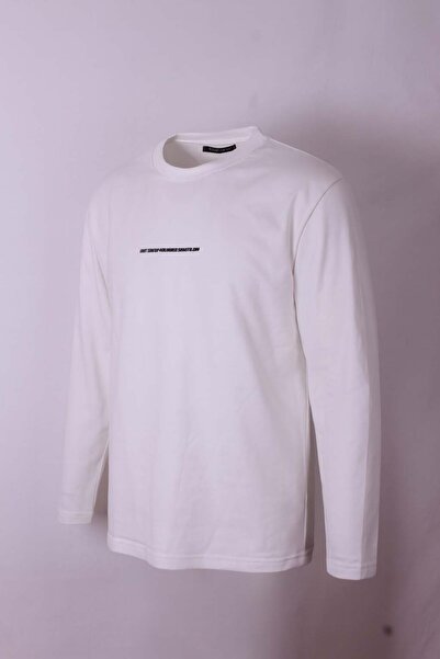 trender O Neck Injection Printed 2 Thread Ecru Men's Sweatshirt 5725