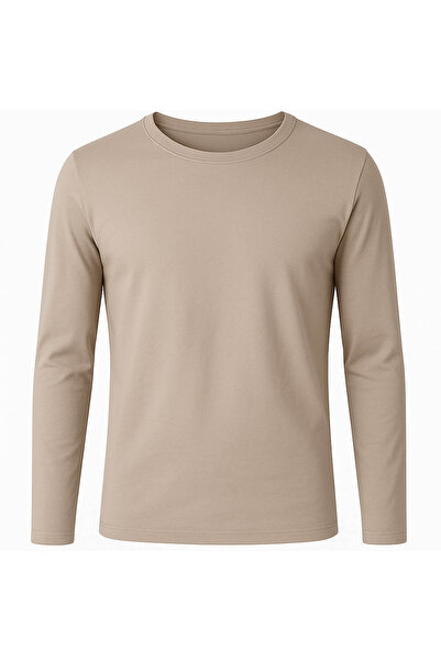 trender Ανδρικό φούτερ Ribana με λαιμόκοψη μπεζ 5074-1